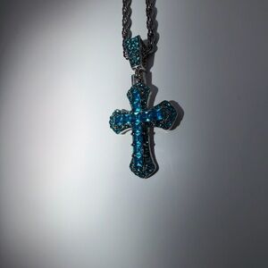 Vintage Blue Cross Necklace